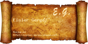 Eisler Gergő névjegykártya